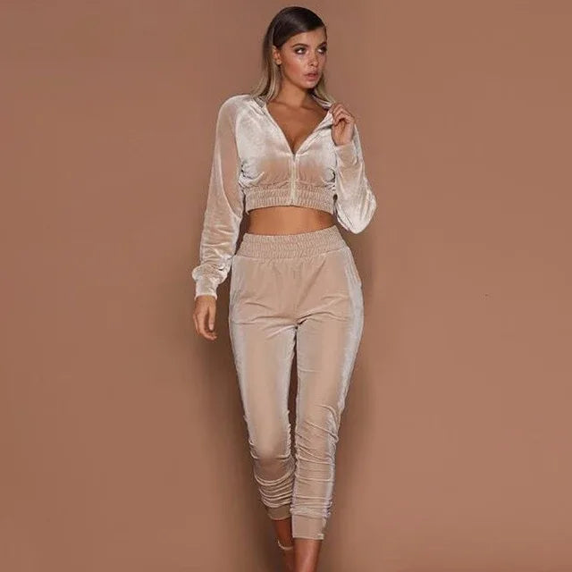 Fuedage Autumn Winter Two Pieces Set Hoodie Top And Pant Tracksuit Women Set Elastic Waist Leisure 2 Piece Set Women Outfits - Shello's Creative Boutique