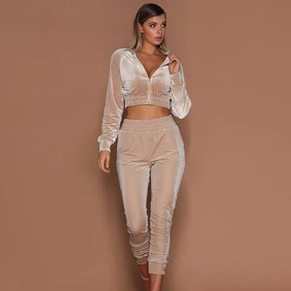 Fuedage Autumn Winter Two Pieces Set Hoodie Top And Pant Tracksuit Women Set Elastic Waist Leisure 2 Piece Set Women Outfits - Shello's Creative Boutique