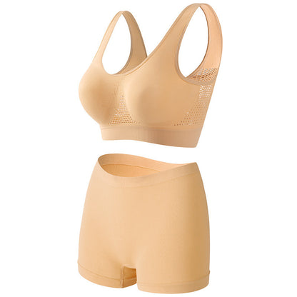 Large chest, small gathering, plus size lingerie for women weighing 200 pounds, seamless sports bra set eprolo