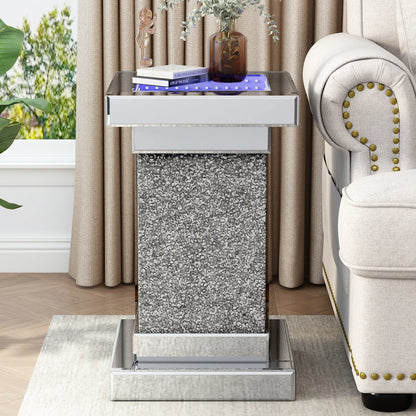 U-Can Silver Square Mirror Coffee Table with LED Lights – A Statement of Luxury - Shello's Creative Boutique
