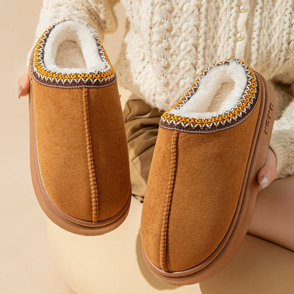 Thick Bottom Non-Slip Lightweight Warm Cotton Slippers for Women - Shello's Creative Boutique