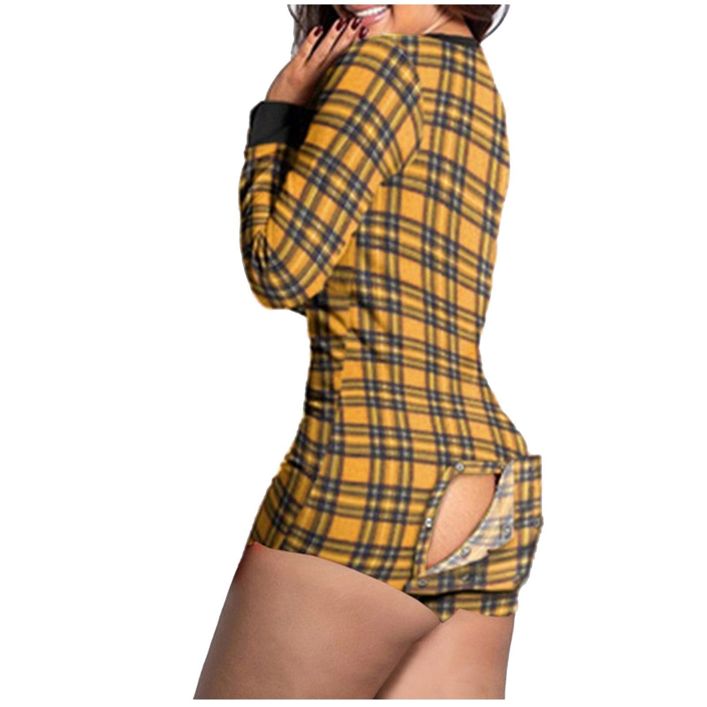 Women Fashion Butterfly Printing Lounge Short Romper Cotton Long Sleeve Jumpsut eprolo