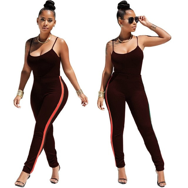Fashion two piece set tracksuit women clothes Plus size Sexy halter top and pants eprolo