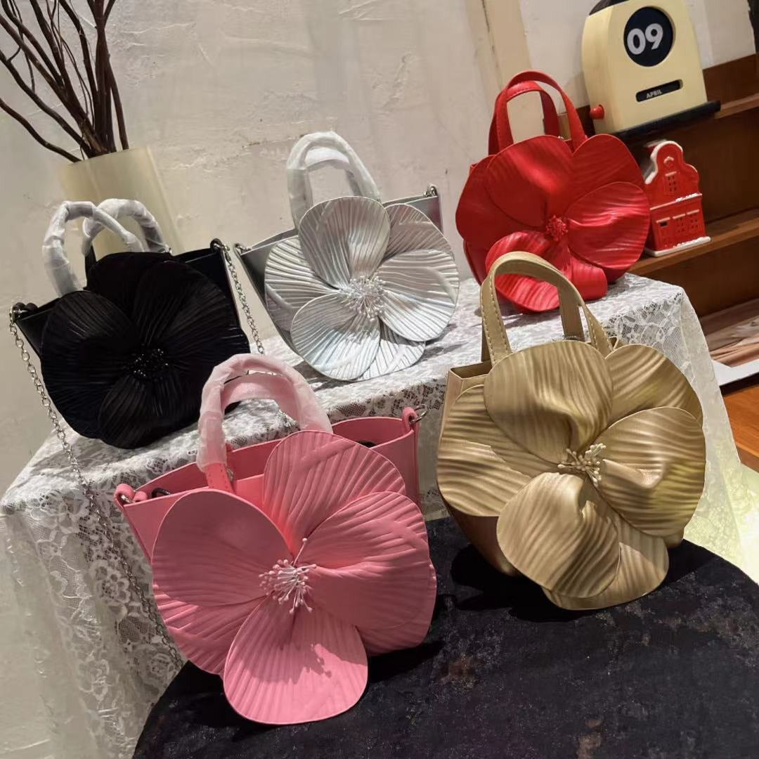 New Chinese style tea flower bucket banquet petals lady lady bride vegetable basket hand holding small bag-Shello's Creative Boutique