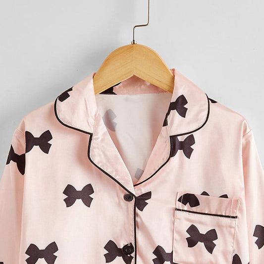 Children's Pajamas Set Two piece Autumn Silk Cute Cartoon Long Sleeve Girls' Home Wear eprolo