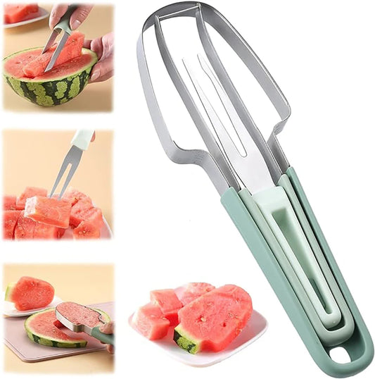 3-in-1 Watermelon Cutter Stainless Steel Fruit Carving Knife Multi-functional Melon Fork Slicer Tool for Camping Kitchen Gadgets eprolo