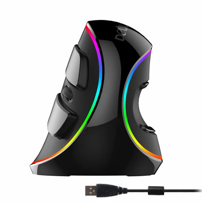 Delux M618 PLUS Ergonomics Vertical Gaming Mouse 6 Buttons 4000 DPI RGB Wired/Wireless - Shello's Creative Boutique