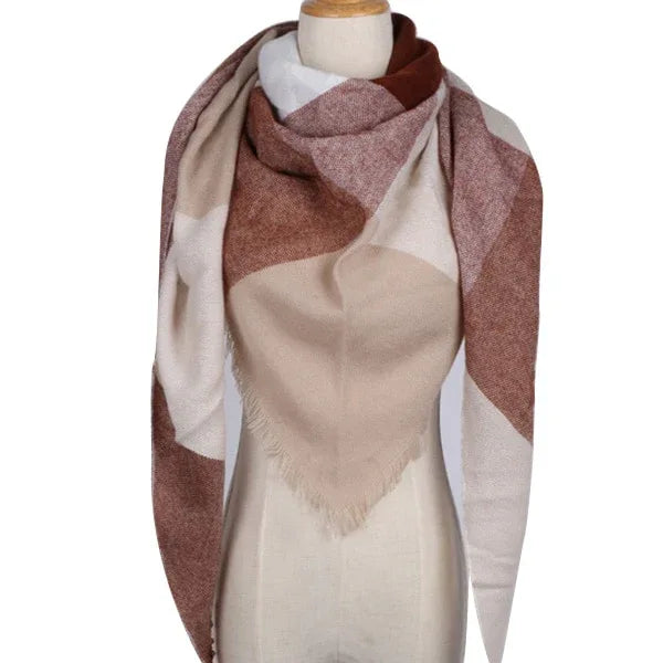 Winter Triangle Scarf For Women Brand Designer Shawl Cashmere Plaid Scarves Blanket Wholesale Drops - Shello's Creative Boutique