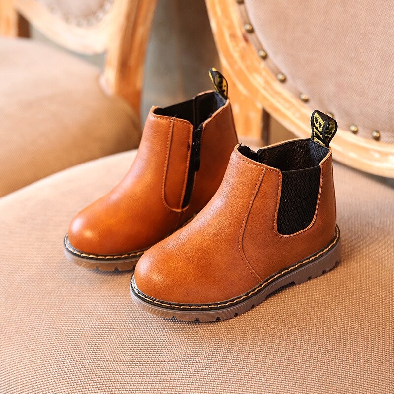 limited Winter Rain Boots Short Boots Big Boy Children's Shoes Boys Short Boots England Leather shoes Girls Boot New botas eprolo