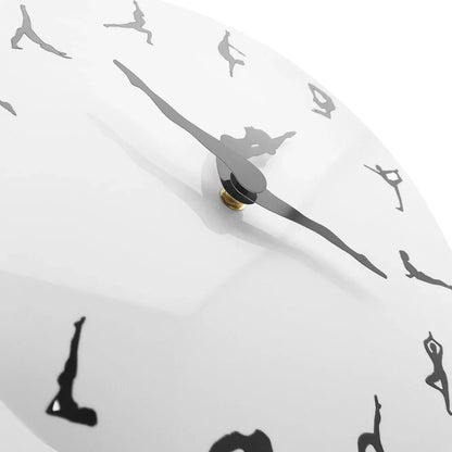 Yoga Postures Wall Clock GYM Fitness Flexible Girl Silent Modern Clock Watch Home Decor Meditation Decor Yoga Studio Relax Gift - Shello's Creative Boutique