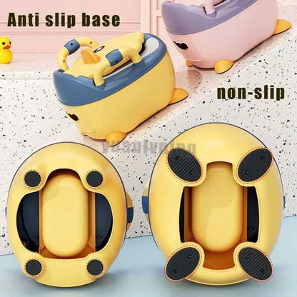 Children's Pot 1-6 Years Old Upgraded Cute Duck Baby Toilet Seat Baby Potty Portable Stool Boys & Girls Safe Trainer Seat WC eprolo