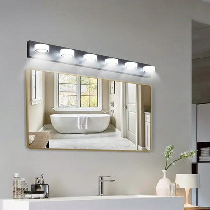 LED Modern Black 6-Light Vanity Lights Fixtures Over Mirror Bath Wall Lighting - Shello's Creative Boutique