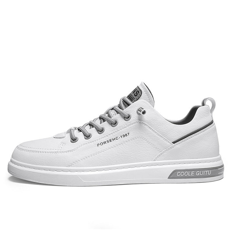 Men's casual leather shoes, men's versatile sports shoes, men's thick soled white sneakers eprolo