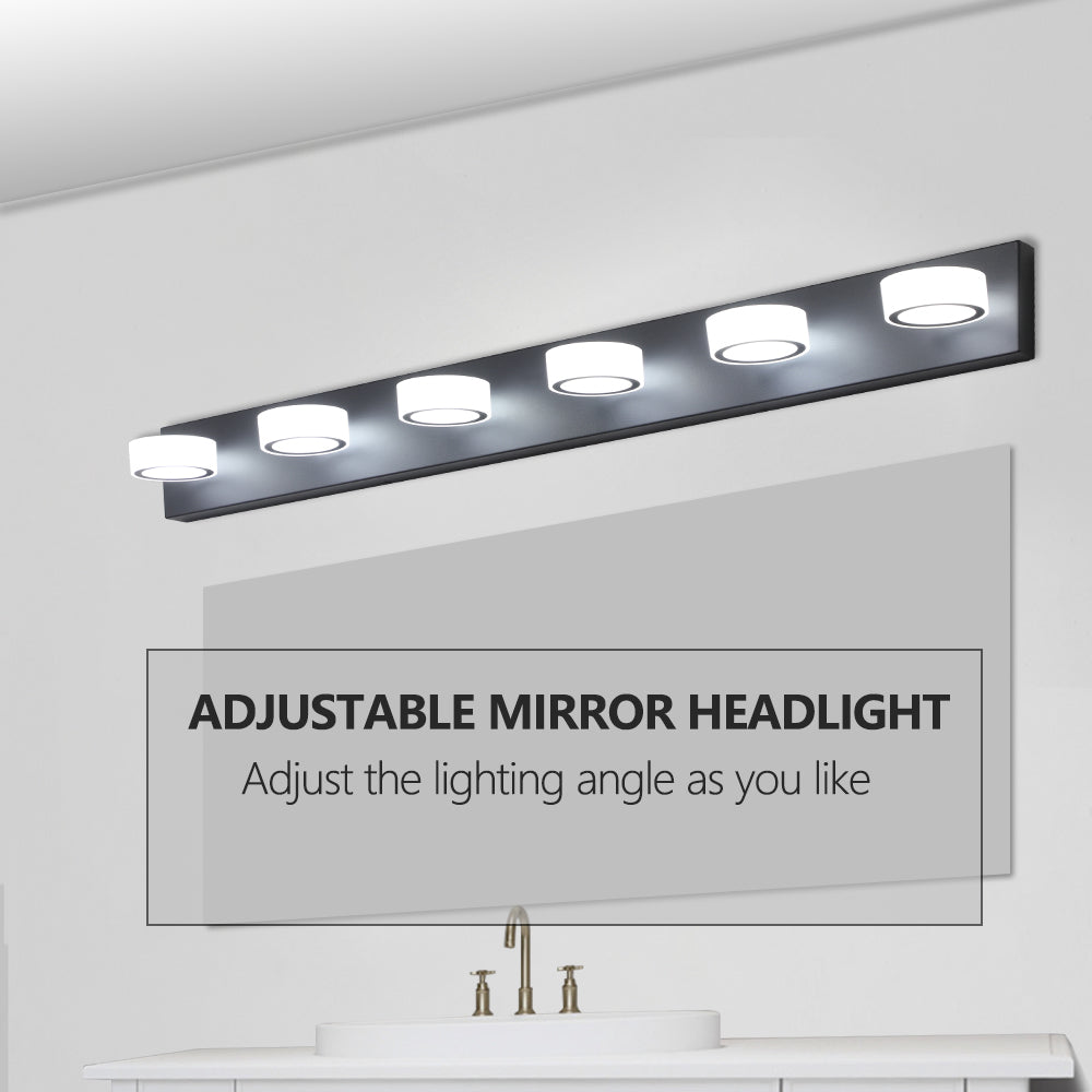 LED Modern Black 6-Light Vanity Lights Fixtures Over Mirror Bath Wall Lighting eprolo