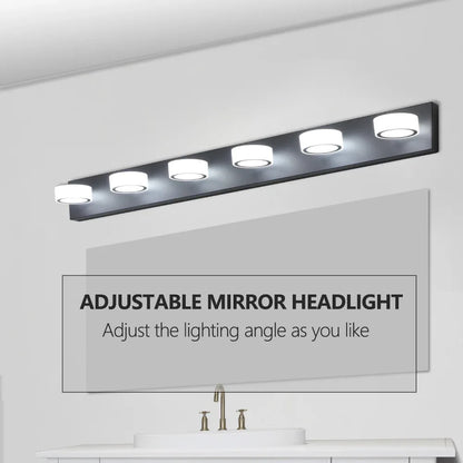 LED Modern Black 6-Light Vanity Lights Fixtures Over Mirror Bath Wall Lighting - Shello's Creative Boutique