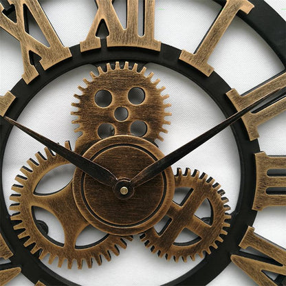Industrial Gear Wall Clock Decorative Wall Clock Industrial Style Wall Clock (Silver Shipment without Battery) eprolo