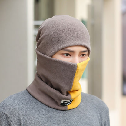 2pcs Men's Scarf Winter Simple Men And Women Winter Warm Hat Thickened Scarf Set Student Head Neck Cover eprolo