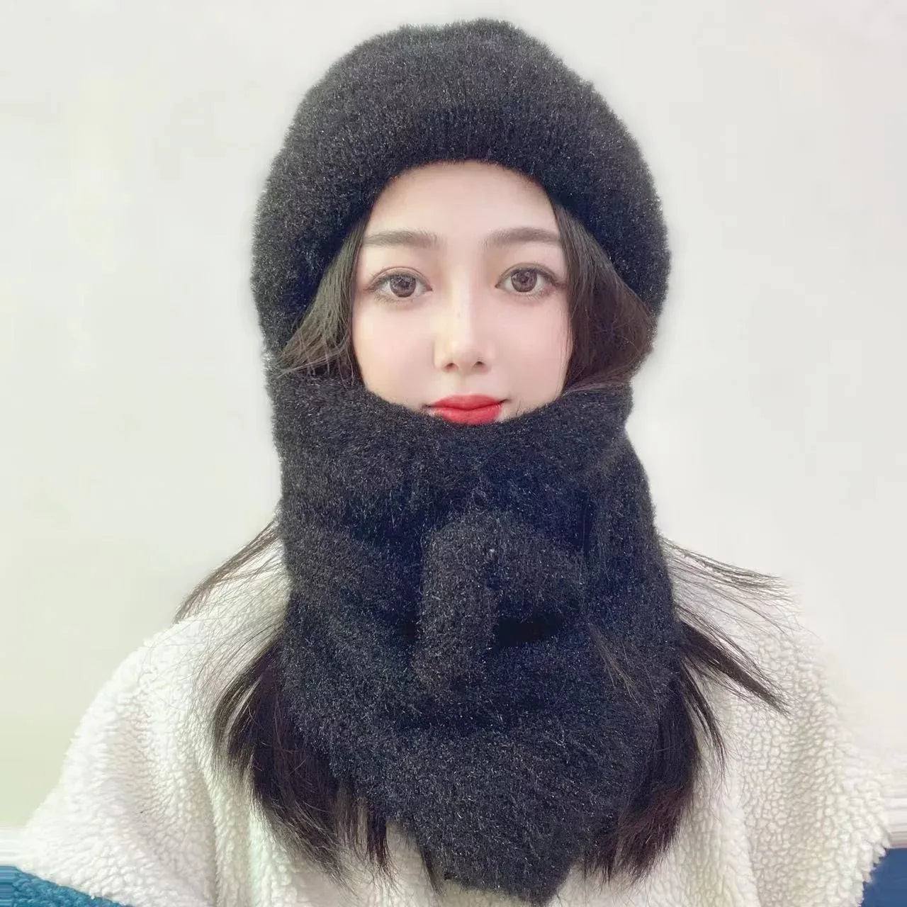 Hats Women's Autumn And Winter Hats Scarves One Piece Squirrel Fur Snow Hats Plush Wool Hats Plush Ear Protection Knitted Hats - Shello's Creative Boutique