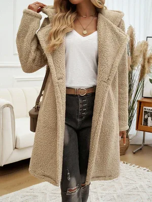 Casual Loose Hooded Plush Coat - Ultra-Soft Cozy Outerwear for Women - Shello's Creative Boutique