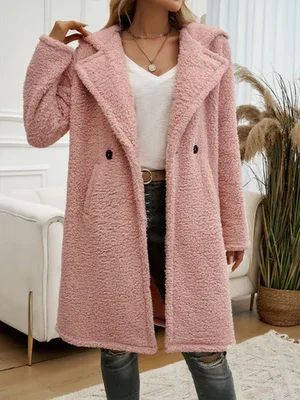 Casual Loose Hooded Plush Coat - Ultra-Soft Cozy Outerwear for Women - Shello's Creative Boutique