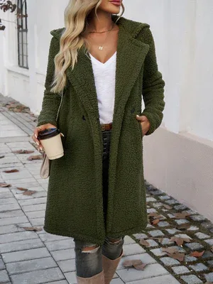 Casual Loose Hooded Plush Coat - Ultra-Soft Cozy Outerwear for Women - Shello's Creative Boutique