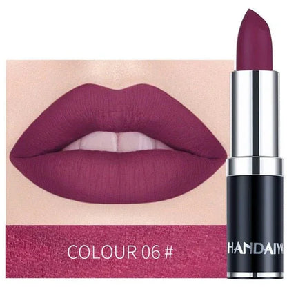 1PC Colour Matte Lipstick Waterproof Long Lasting No Fade Away - Shello's Creative Boutique