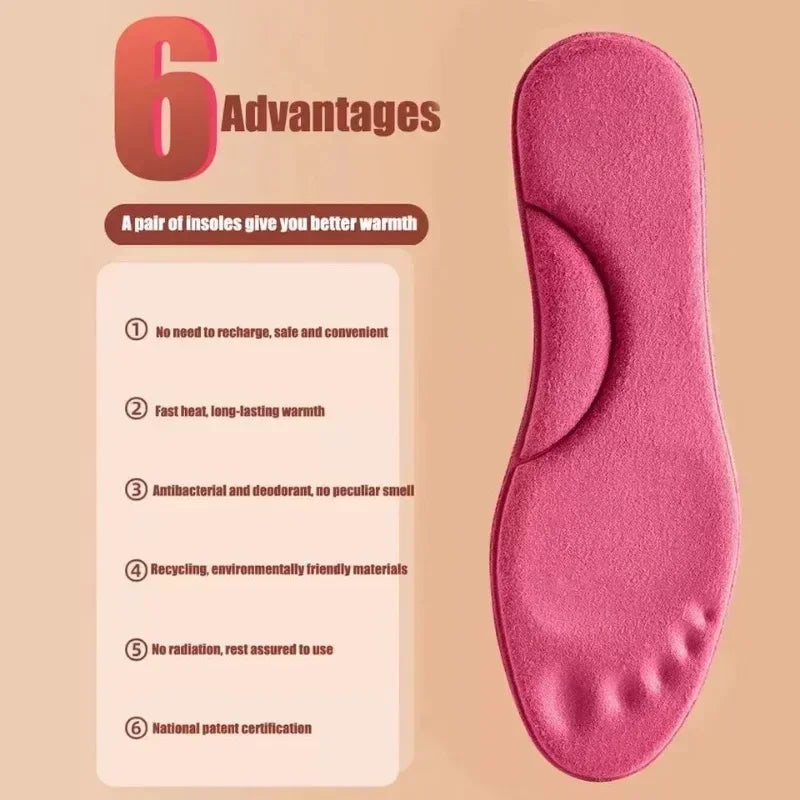 2-10pcs Self Heating Insoles Thermostatic Thermal Insole Massage Memory Foam Arch Support Shoe Pad Heated Pads Winter Men Women eprolo