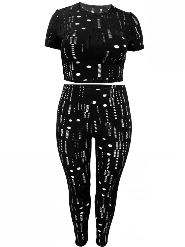2 Piece Women Sets 2025 New Arrival Plus Size Summer Matching Sets Print Two Pieces Sets Top Pants Suits Outfits Clothing eprolo