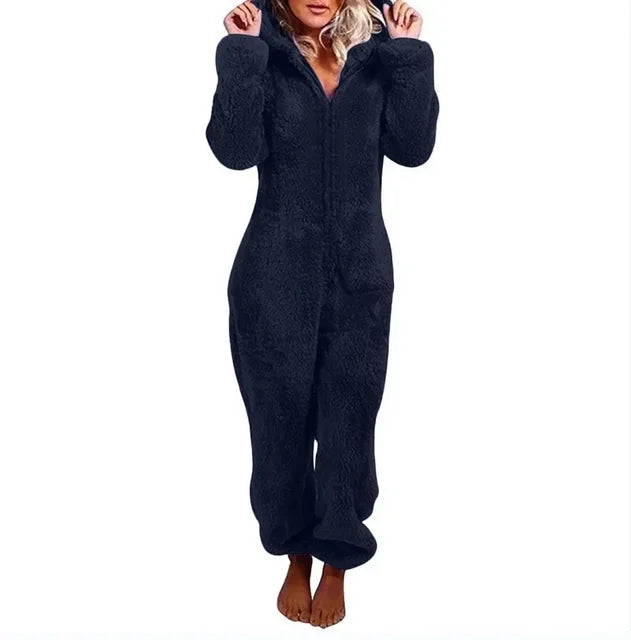 2022 Fashion Onesies Fleece Sleepwear Overall Plus Size Hood Sets Pajamas for Women Adult for Winter Warm Pyjamas Women S-5XL eprolo