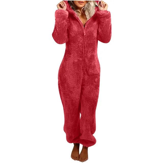 2022 Fashion Onesies Fleece Sleepwear Overall Plus Size Hood Sets Pajamas for Women Adult for Winter Warm Pyjamas Women S-5XL eprolo