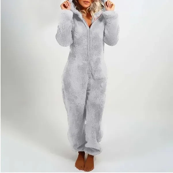 2022 Fashion Onesies Fleece Sleepwear Overall Plus Size Hood Sets Pajamas for Women Adult for Winter Warm Pyjamas Women S-5XL eprolo