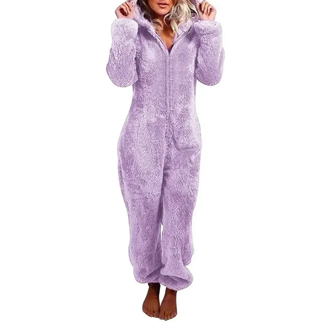 2022 Fashion Onesies Fleece Sleepwear Overall Plus Size Hood Sets Pajamas for Women Adult for Winter Warm Pyjamas Women S-5XL eprolo