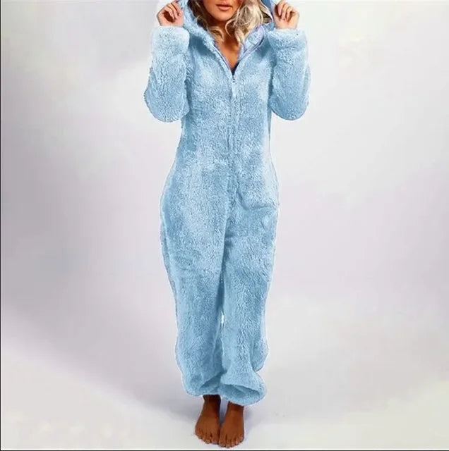2022 Fashion Onesies Fleece Sleepwear Overall Plus Size Hood Sets Pajamas for Women Adult for Winter Warm Pyjamas Women S-5XL eprolo
