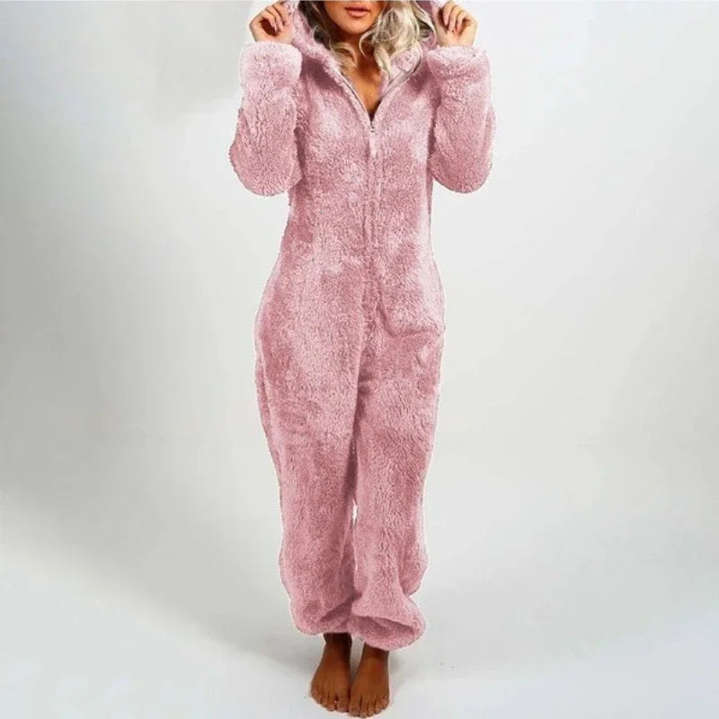 2022 Fashion Onesies Fleece Sleepwear Overall Plus Size Hood Sets Pajamas for Women Adult for Winter Warm Pyjamas Women S-5XL eprolo