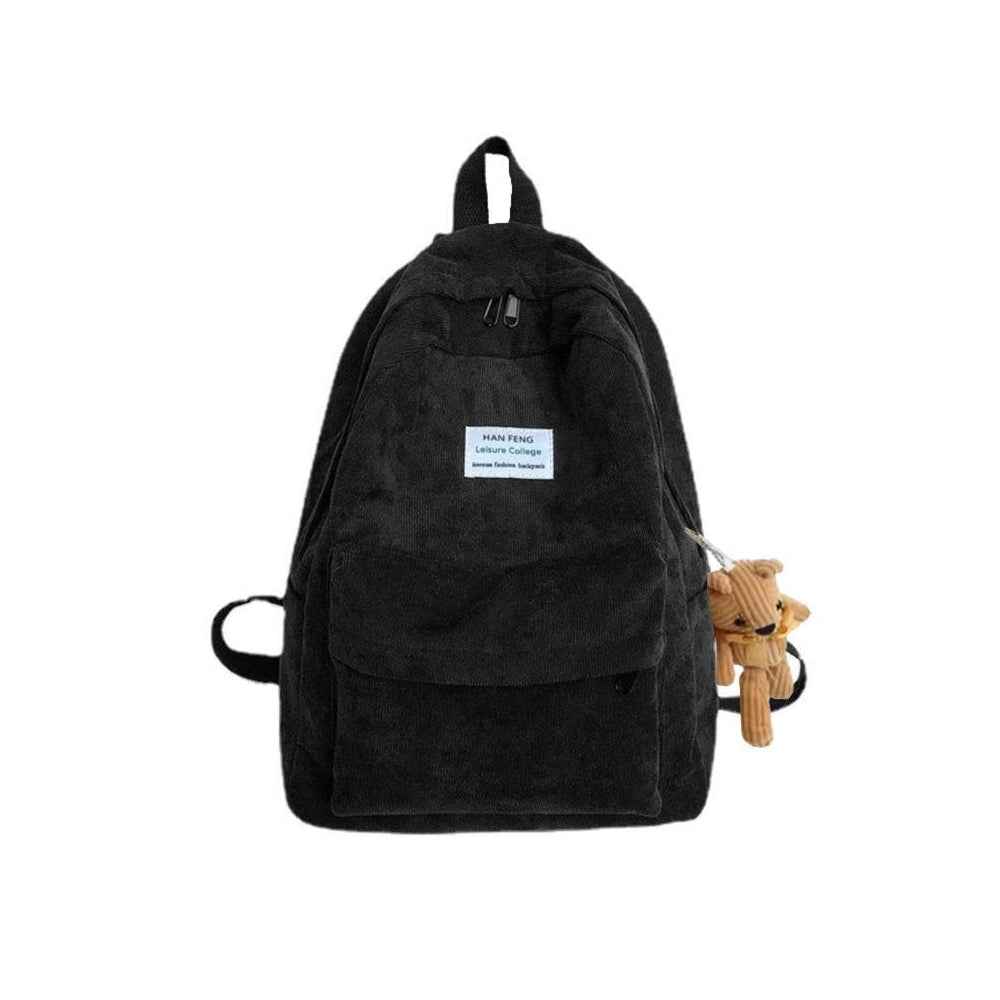 Anti-theft Corduroy Fashionable School Backpack for Women