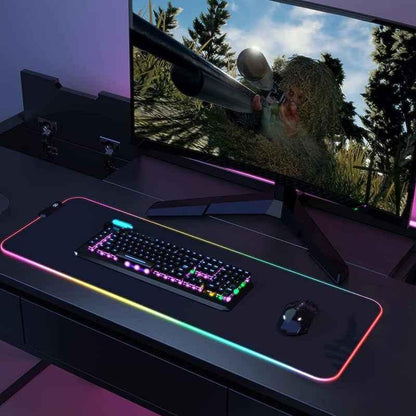 RGB LED Lighting Computer Gaming Mouse Pad with 10 Lighting Modes - Shello's Creative Boutique