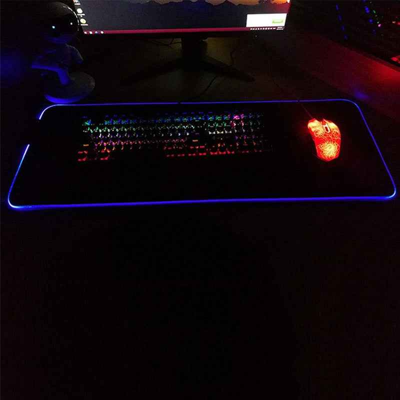 RGB LED Lighting Computer Gaming Mouse Pad with 10 Lighting Modes