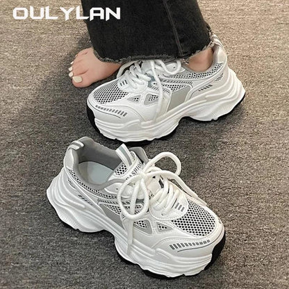 Women's Chunky Sneakers Luxary Thick Sole Vulcanize Shoes - Shello's Creative Boutique