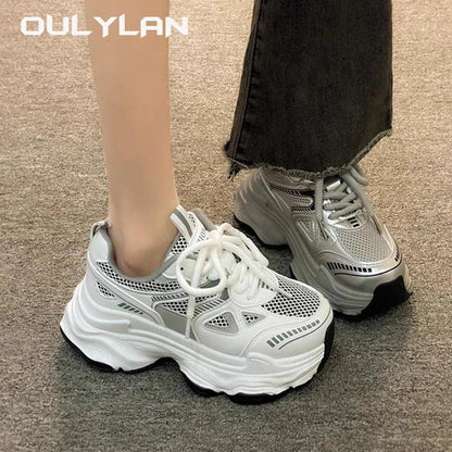 Women's Chunky Sneakers Luxary Thick Sole Vulcanize Shoes - Shello's Creative Boutique