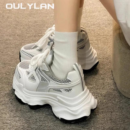 Women's Chunky Sneakers Luxary Thick Sole Vulcanize Shoes - Shello's Creative Boutique