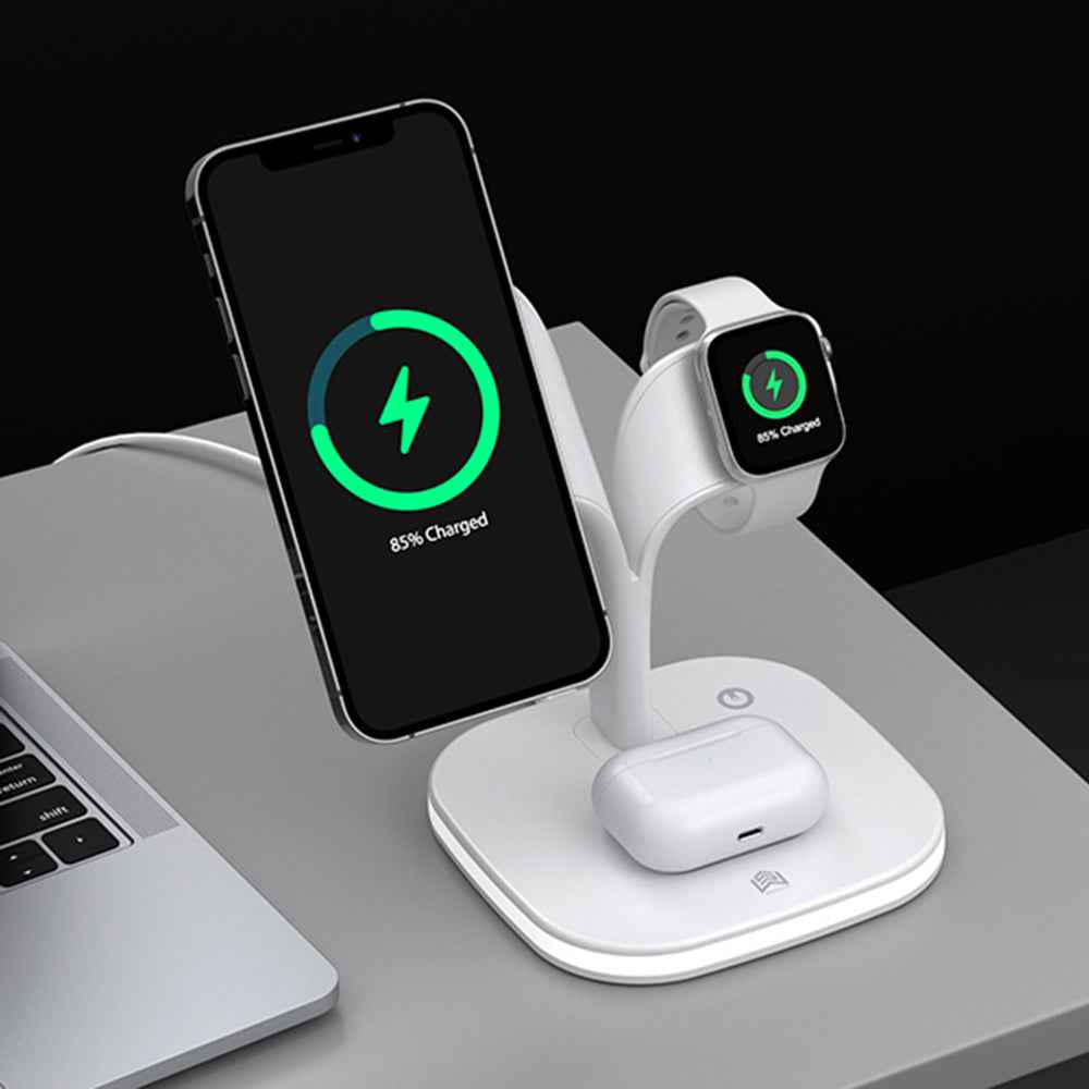 5 in1 Foldable Wireless Fast Charger Dock Station for Apple - Available in Black and White