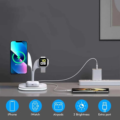 5 in1 Foldable Wireless Fast Charger Dock Station for Apple - Available in Black and White - Shello's Creative Boutique