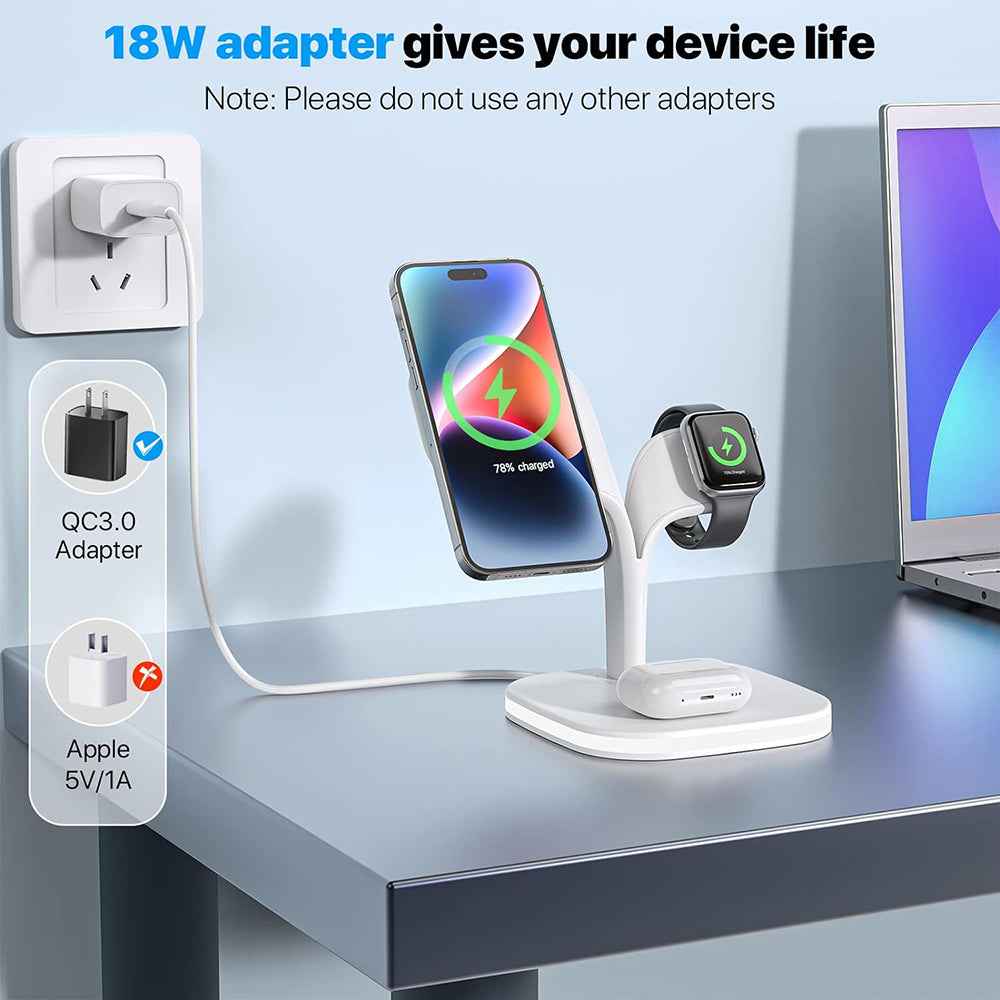 5 in1 Foldable Wireless Fast Charger Dock Station for Apple - Available in Black and White