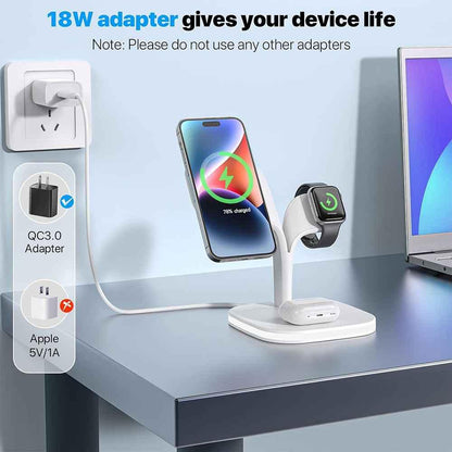 5 in1 Foldable Wireless Fast Charger Dock Station for Apple - Available in Black and White - Shello's Creative Boutique