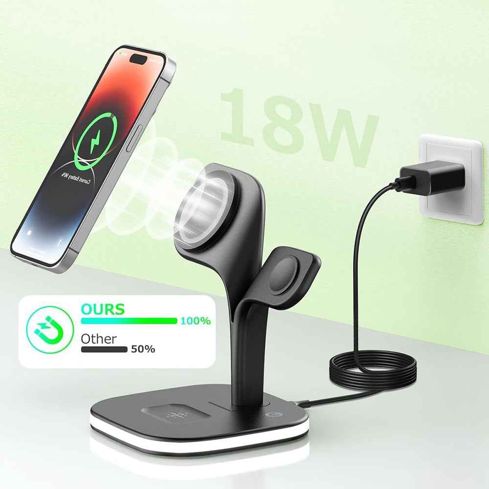 5 in1 Foldable Wireless Fast Charger Dock Station for Apple - Available in Black and White