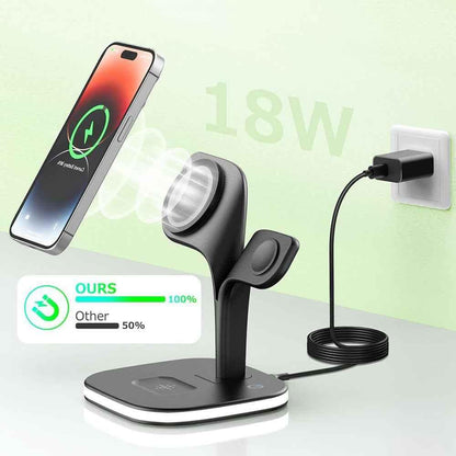 5 in1 Foldable Wireless Fast Charger Dock Station for Apple - Available in Black and White - Shello's Creative Boutique