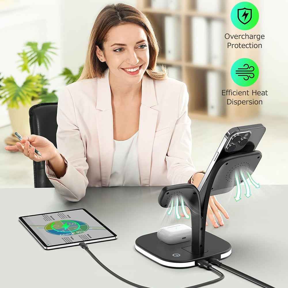 5 in1 Foldable Wireless Fast Charger Dock Station for Apple - Available in Black and White
