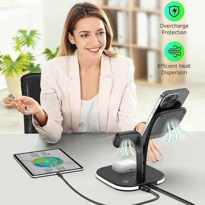 5 in1 Foldable Wireless Fast Charger Dock Station for Apple - Available in Black and White - Shello's Creative Boutique