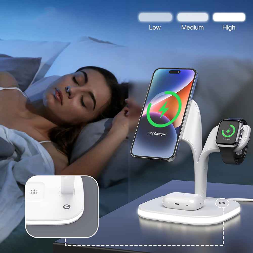 5 in1 Foldable Wireless Fast Charger Dock Station for Apple - Available in Black and White