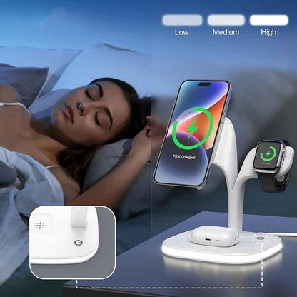 5 in1 Foldable Wireless Fast Charger Dock Station for Apple - Available in Black and White - Shello's Creative Boutique